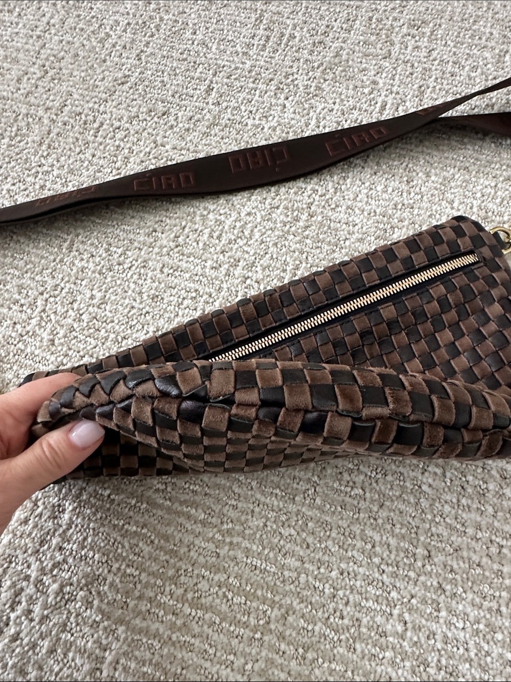 Woven Half-Moon Crossbody with Detachable Strap - Picture 3 of 6